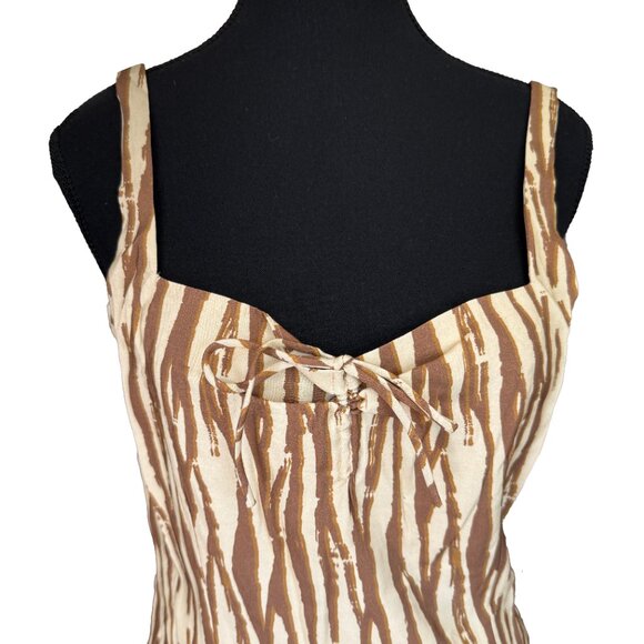 NWT Backyard Roses Sleeveless Dress | Adjustable Side Ruching Heart Neck S/M - Picture 3 of 7